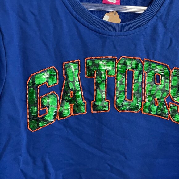 MSRP $126 NEW QUEEN OF SPARKLES Licensed Royal Sequin 'Gators' Word Top FLORIDA - Picture 4 of 7